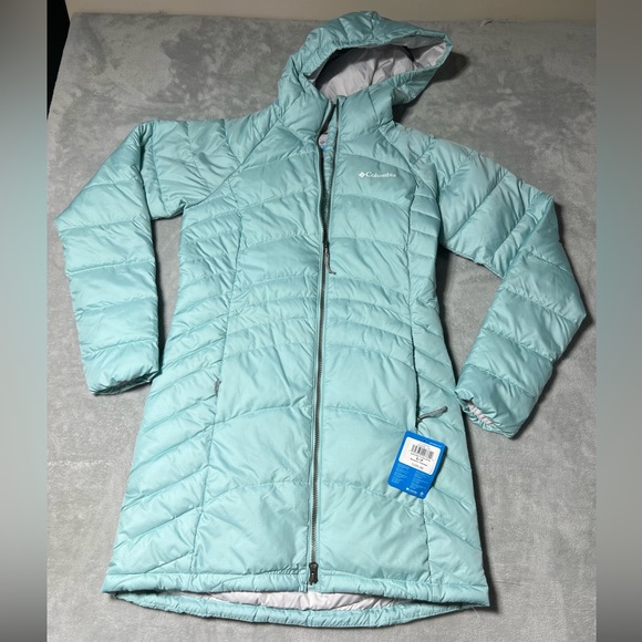 NWT Columbia Karis Gale Long Jacket Women’s Size Small Mint Puffer - Picture 1 of 8